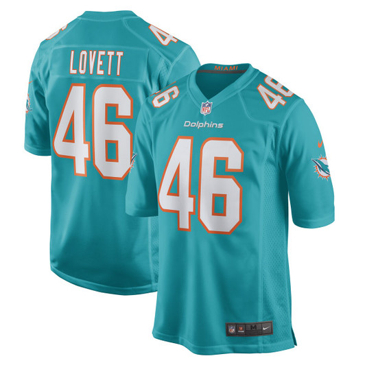 [FULLY STITCHED] Miami Dolphins John Lovett American Aqua Limited Football Jersey 