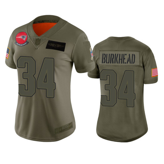 [FULLY STITCHED] New England Patriots Rex Burkhead Camo 2019 Salute To Service Limited Football Jersey 
