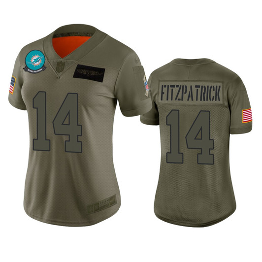[FULLY STITCHED] Miami Dolphins Ryan Fitzpatrick Camo 2019 Salute To Service Limited Football Jersey 