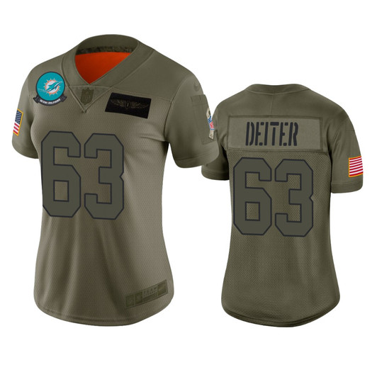 [FULLY STITCHED] Miami Dolphins Michael Deiter Camo 2019 Salute To Service Style 2 Limited Football Jersey 