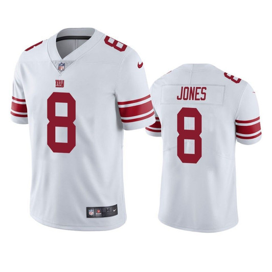 [FULLY STITCHED] New York Giants Daniel Jones 2019 Draft White Limited Football Jersey 