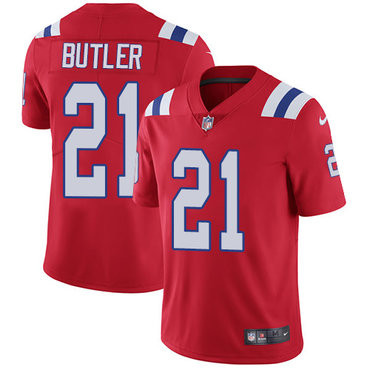 [FULLY STITCHED] #21 New England Patriots Malcolm Butler Red Alternate Style 2 Limited Football Jersey 