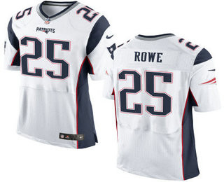[FULLY STITCHED] #25 New England Patriots Eric Rowe New White Road Limited Football Jersey 