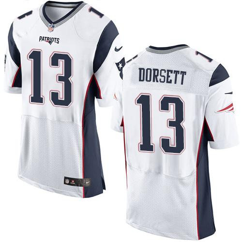 [FULLY STITCHED] #13 New England Patriots Phillip Dorsett White Style 2 Limited Football Jersey 