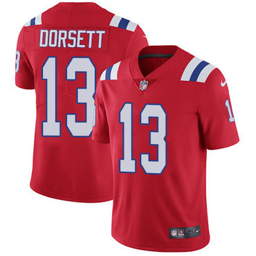 [FULLY STITCHED] #13 New England Patriots Phillip Dorsett Red Alternate Style 2 Limited Football Jersey 