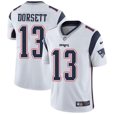 [FULLY STITCHED] #13 New England Patriots Phillip Dorsett White Style 3 Limited Football Jersey 