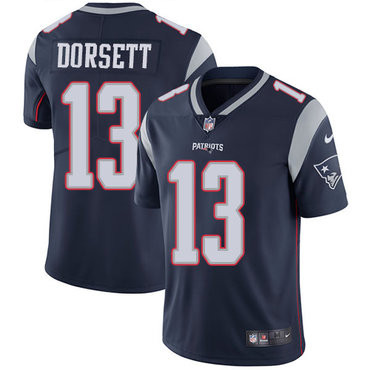 [FULLY STITCHED] #13 New England Patriots Phillip Dorsett Navy Blue Style 2 Limited Football Jersey 