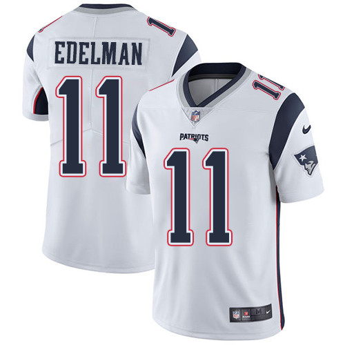 [FULLY STITCHED] #11 New England Patriots Julian Edelman White Style 2 Limited Football Jersey 