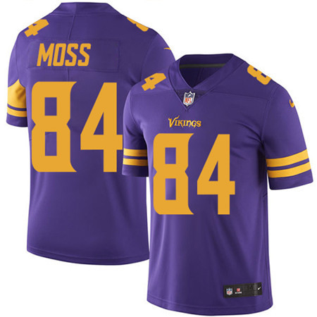 [FULLY STITCHED] #84 Minnesota Vikings Randy Moss Purple Rush Limited Football Jersey 