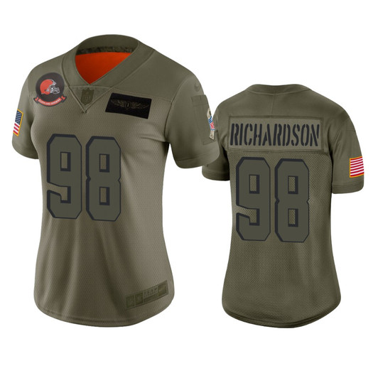 [FULLY STITCHED] Cleveland Browns Sheldon Richardson Camo 2019 Salute To Service Style 2 Limited Football Jersey 