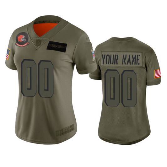 [FULLY STITCHED] Cleveland Browns Camo 2019 Salute To Service Limited Football Jersey 