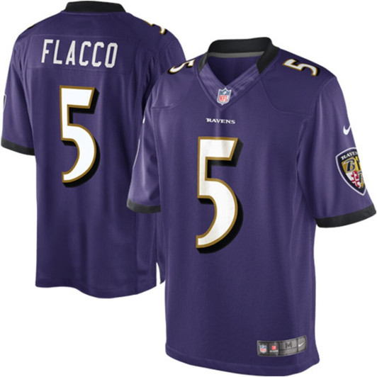 [FULLY STITCHED] Baltimore Ravens Joe Flacco Purple Style 3 Limited Football Jersey 