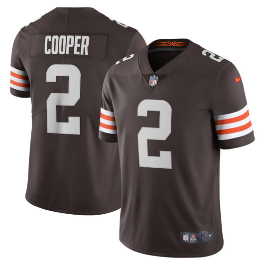 [FULLY STITCHED] Cleveland Browns Amari Cooper Brown Style 9 Limited Football Jersey 