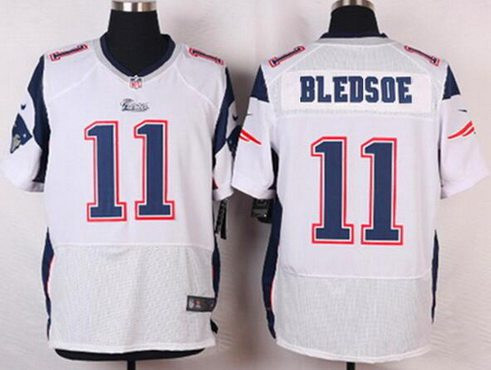 [FULLY STITCHED] #11 New England Patriots Drew Bledsoe White Style 2 Limited Football Jersey 