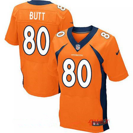 [FULLY STITCHED] #80 Denver Broncos 2017 Draft Jake Butt Orange Limited Football Jersey 