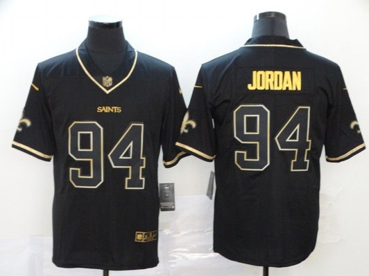 [FULLY STITCHED] #94 New Orleans Saints Cameron Jordan 2020 Black Limited Football Jersey 