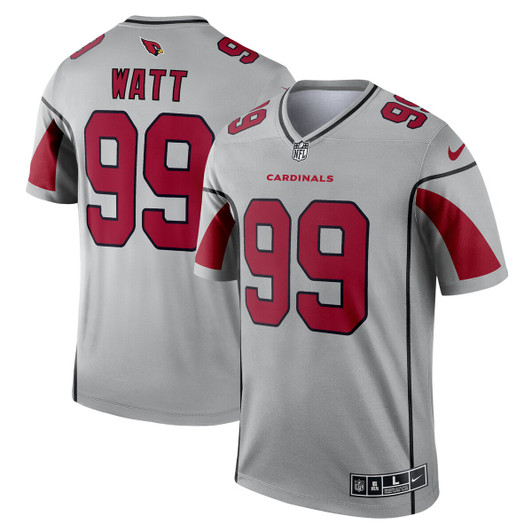 [FULLY STITCHED] Arizona Cardinals Jj Watt Inverted Silver Limited Football Jersey 