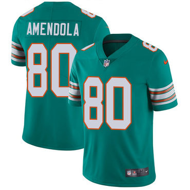 [FULLY STITCHED] #80 Miami Dolphins Danny Amendola Aqua Green Alternate Limited Football Jersey 