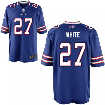 [FULLY STITCHED] #27 Buffalo Bills 2017 Draft Tredavious White Royal Blue Limited Football Jersey 