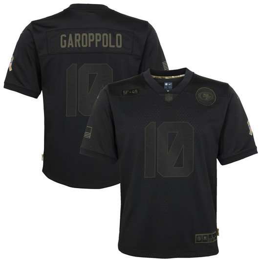 [FULLY STITCHED] San Francisco 49ers Jimmy Garoppolo 2020 Salute To Service Black Limited Football Jersey 