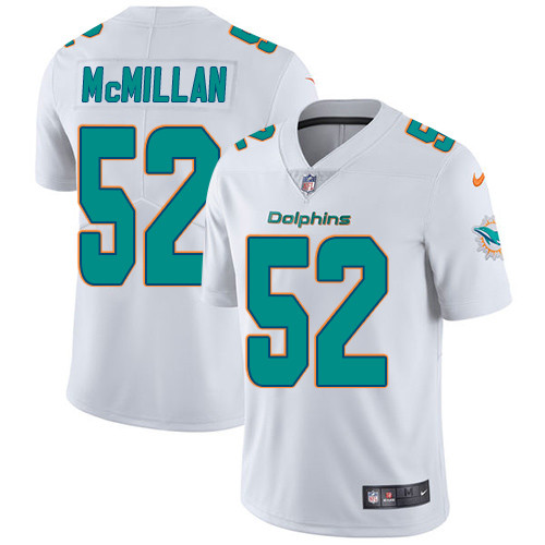 [FULLY STITCHED] #52 Miami Dolphins Raekwon Mcmillan White Limited Football Jersey 
