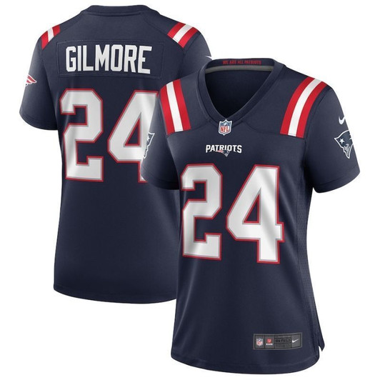[FULLY STITCHED] #24 New England Patriots Stephon Gilmore 2020 Navy Limited Football Jersey 