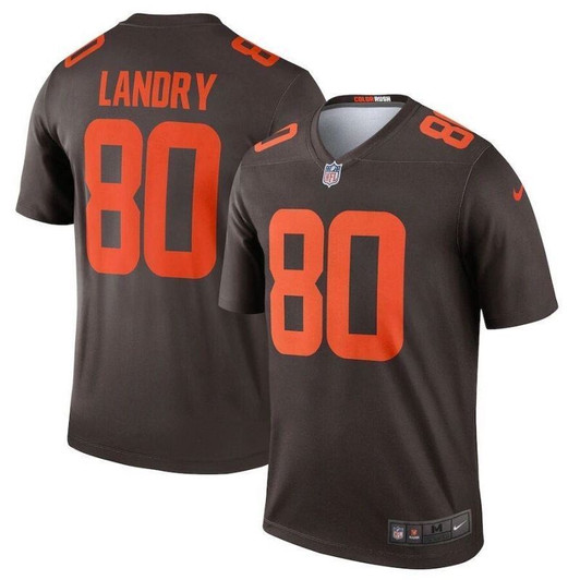 [FULLY STITCHED] #80 Cleveland Browns Jarvis Landry 2020 Dark Brown Style 2 Limited Football Jersey 