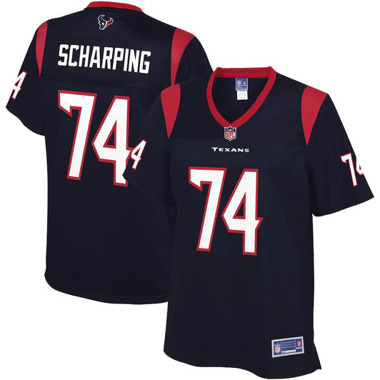[FULLY STITCHED] Houston Texans Max Scharping Navy Limited Football Jersey 