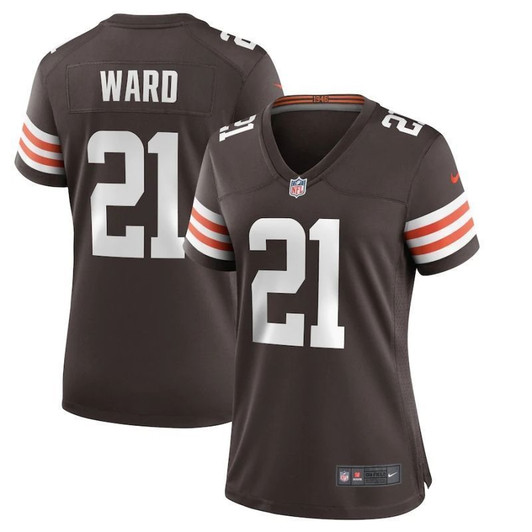 [FULLY STITCHED] #21 Cleveland Browns Denzel Ward 2020 Dark Brown Limited Football Jersey 