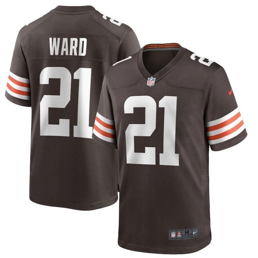 [FULLY STITCHED] #21 Cleveland Browns Denzel Ward 2020 Brown Style 2 Limited Football Jersey 