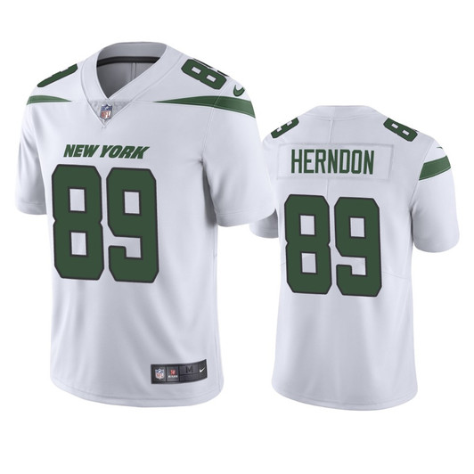 [FULLY STITCHED] New York Jets Chris Herndon White Limited Football Jersey 