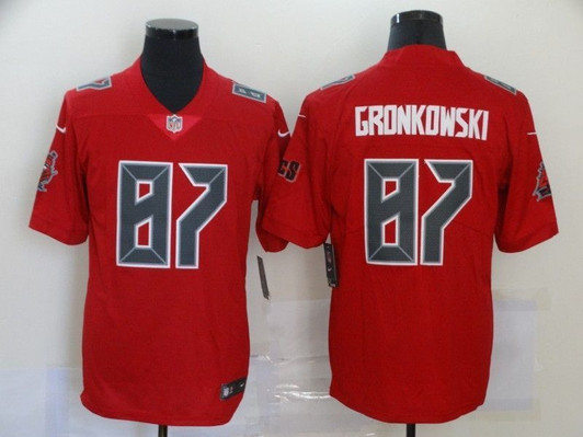 [FULLY STITCHED] #87 New England Patriots Rob Gronkowski 2020 Red Limited Football Jersey 