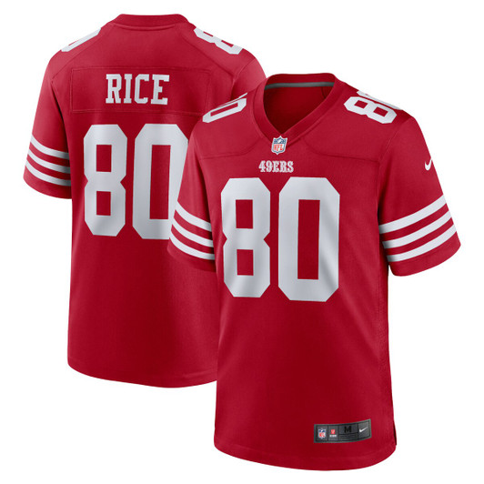 [FULLY STITCHED] San Francisco 49ers Jerry Rice Retired Scarlet Style 3 Limited Football Jersey 