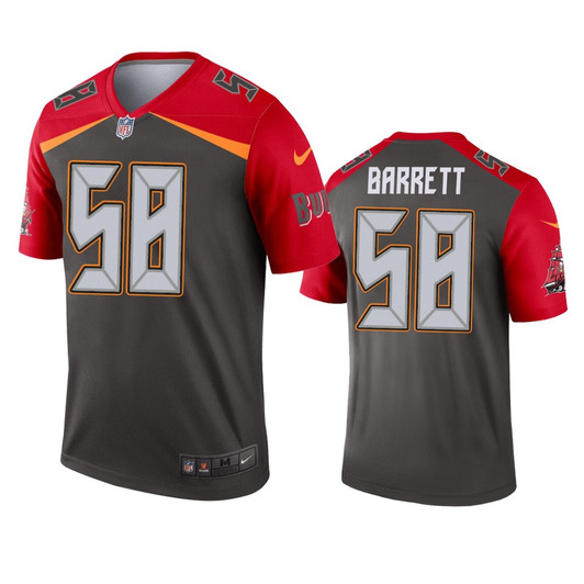 [FULLY STITCHED] Tampa Bay Buccaneers Shaquil Barrett Pewter Inverted Style 3 Limited Football Jersey 