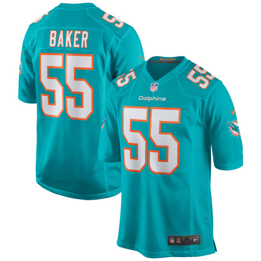 [FULLY STITCHED] Miami Dolphins Jerome Baker Aqua Style 4 Limited Football Jersey 