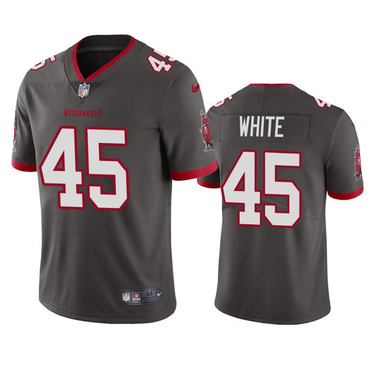 [FULLY STITCHED] Tampa Bay Buccaneers Devin White Pewter 2020 Limited Football Jersey 