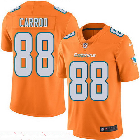 [FULLY STITCHED] #88 Miami Dolphins Leonte Carroo Orange 2016 Color Rush Limited Football Jersey 