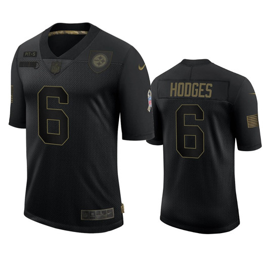 [FULLY STITCHED] Pittsburgh Steelers Devlin Hodges Black 2020 Salute To Service Limited Football Jersey 