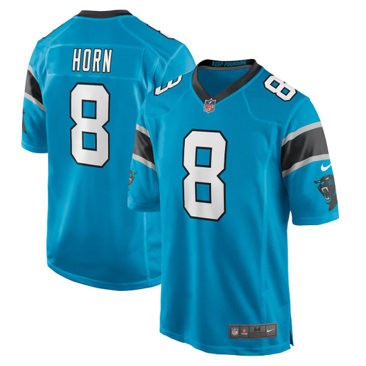 [FULLY STITCHED] Carolina Panthers Jaycee Horn Blue Style 7 Limited Football Jersey 