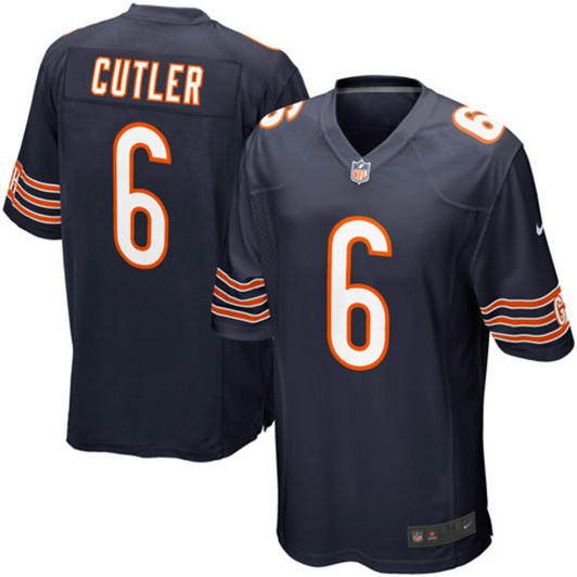 [FULLY STITCHED] Chicago Bears Jay Cutler Navy Blue Limited Football Jersey 