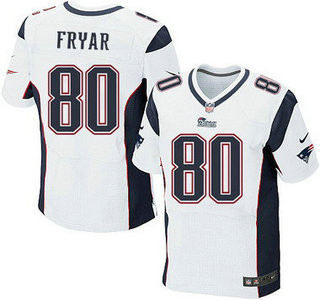 [FULLY STITCHED] #80 New England Patriots Irving Fryar White Limited Football Jersey 