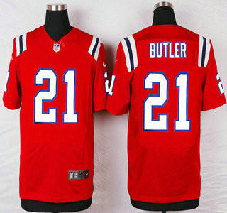 [FULLY STITCHED] #21 New England Patriots Malcolm Butler Red Alternate Style 3 Limited Football Jersey 