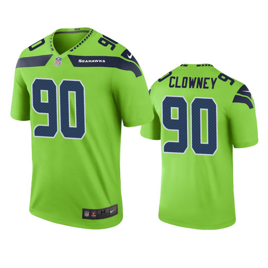 [FULLY STITCHED] Seattle Seahawks Jadeveon Clowney Green Color Rush Limited Football Jersey 