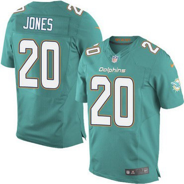 [FULLY STITCHED] #20 Miami Dolphins Reshad Jones Aqua Green Style 3 Limited Football Jersey 