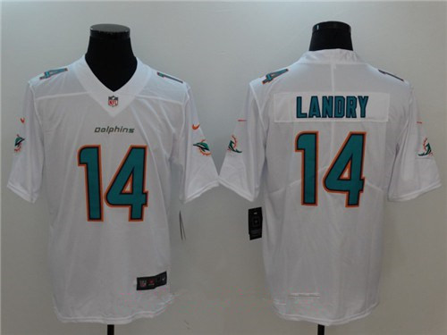 [FULLY STITCHED] #14 Miami Dolphins Jarvis Landry White 2017 Limited Football Jersey 
