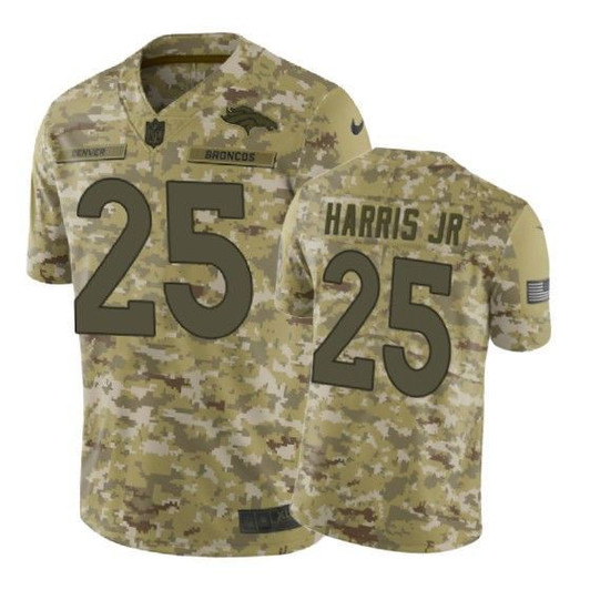 [FULLY STITCHED] Denver Broncos Chris Harris Jr Camo Limited Football Jersey 