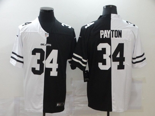 [FULLY STITCHED] #34 Chicago Bears Walter Payton 2020 Black And White Limited Football Jersey 