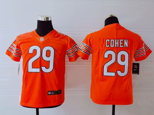[FULLY STITCHED] #29 Chicago Bears Tarik Cohen 2020 Orange Style 2 Limited Football Jersey 