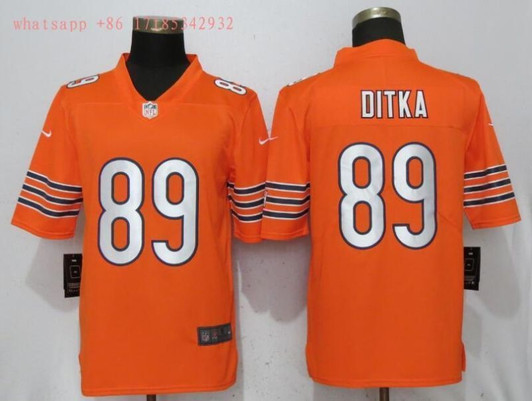 [FULLY STITCHED] #89 Chicago Bears Mike Ditka 2020 Orange Limited Football Jersey 