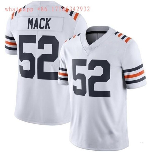 [FULLY STITCHED] #52 Chicago Bears Khalil Mack 2020 White Limited Football Jersey 